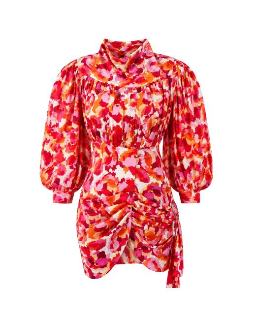 Freak Vault Red Solaris Draped Mini Dress