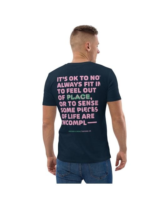 Anchor and Crew Blue Five It's Ok Editions Organic Cotton T-Shirt for men
