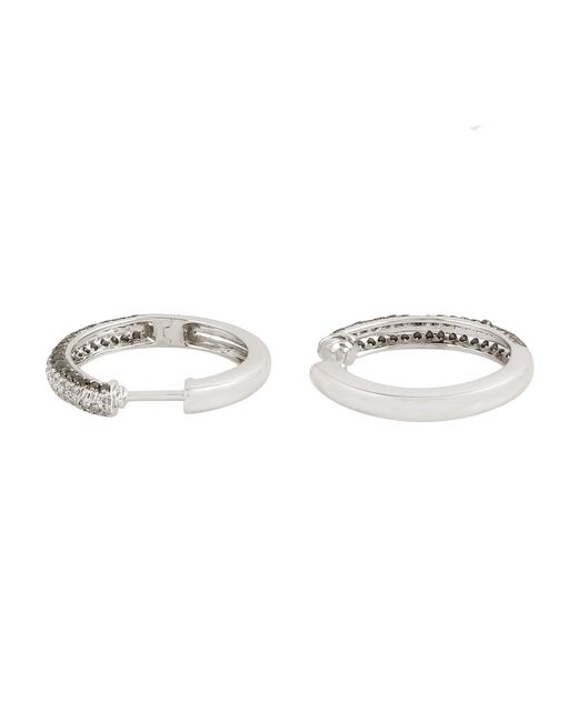 Artisan Metallic Diamond Huggies Earrings in White Gold