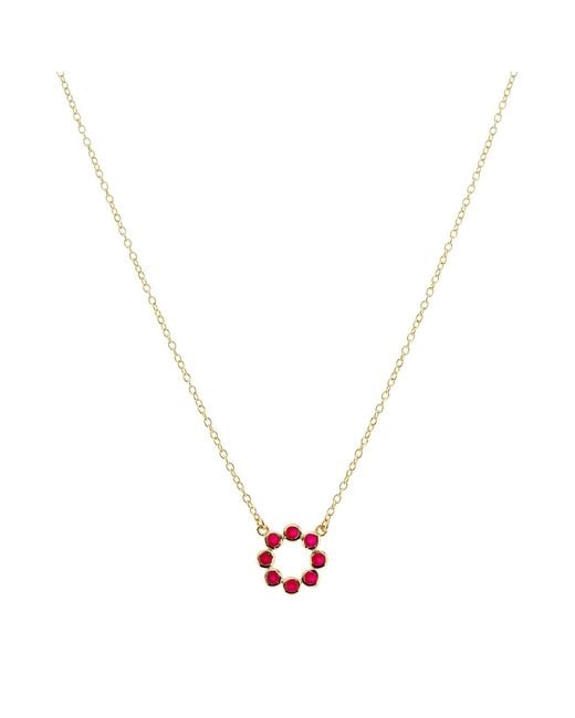 Auree Jewellery Metallic Ortigia Mini Fuchsia Chalcedony & Vermeil Necklace