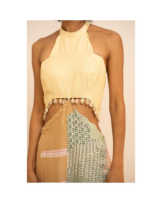 Tega Collective Metallic Samudram Reef Two Piece Gown
