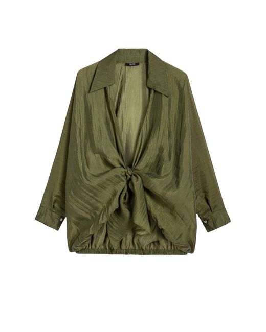 Nocturne Green Neutrals Fluid Open-Front Shirt
