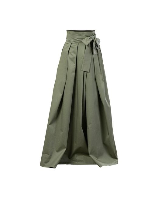 Nikka Place Green Formal Pleated Long Skirt