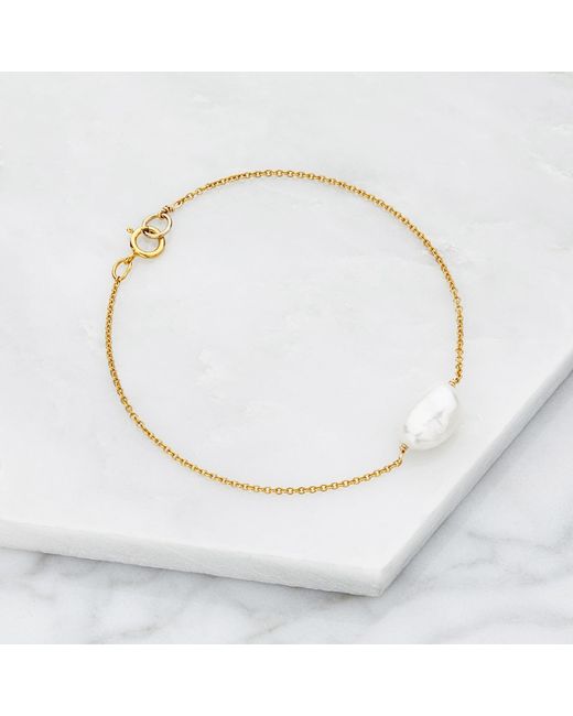 Lily & Roo Metallic Large Single Pearl Bracelet