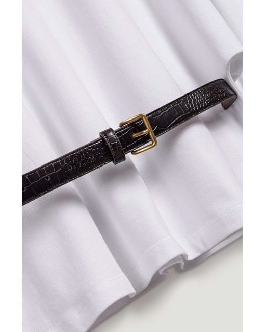 Nocturne White Belted Oversized T-Shirt