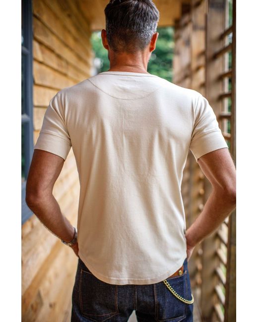 &SONS Trading Co Gray Neutrals &Sons The New Elder Henley Short Sleeve Shirt Raw for men