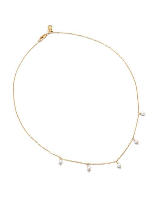 Jovonna London Metallic Kara Pearl Drop Adjustable Necklace