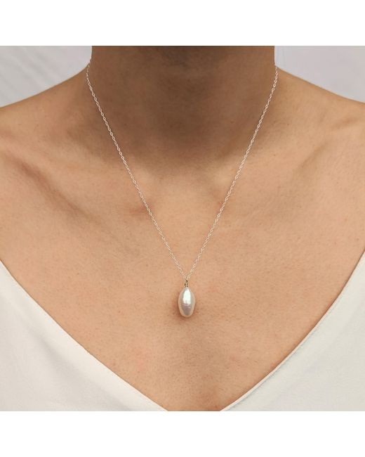 Kiri & Belle Metallic Florence Baroque Pearl Pendant Filled Necklace