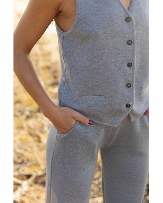 SALANIDA Gray Galante Knitted 100% Merino Waistcoat