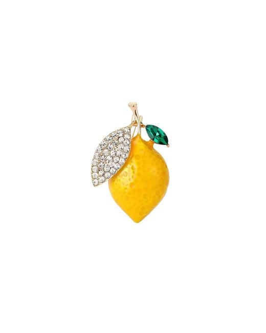 Chanel Joan Elkayam Yellow Crystal Lemon Brooch
