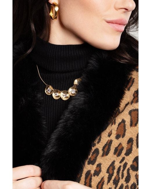 Saachi Natural Plate Multi Crystal Charm Statement Necklace