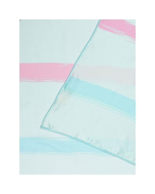 Heritagemoda Blue Light Handpainted Silk Square Scarf