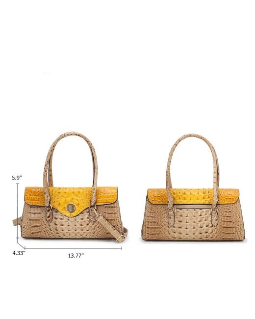 Mkf Collection - J'omor Metallic Liviana Croc-Embossed Elongated Shoulder Bag
