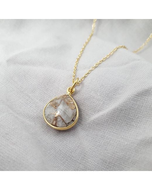 Harfi Metallic Vermeil Plated Herkimer Diamond April Birthstone Necklace