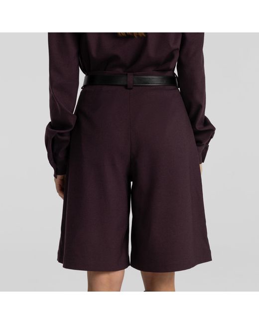 Mandragora Purple Loose Bermuda Shorts Omaro