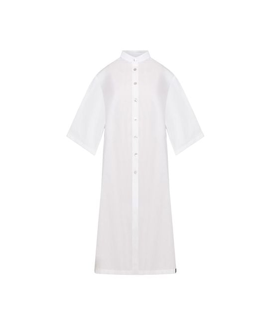 Undertake Studio White Neutrals Myoko Midi-Sleeved Shirt