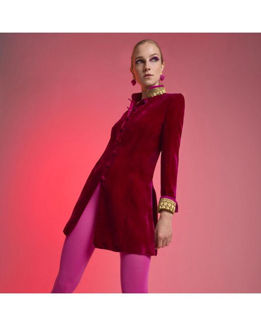 Beatrice von Tresckow Red Raspberry Regal Velvet Grace Jacket