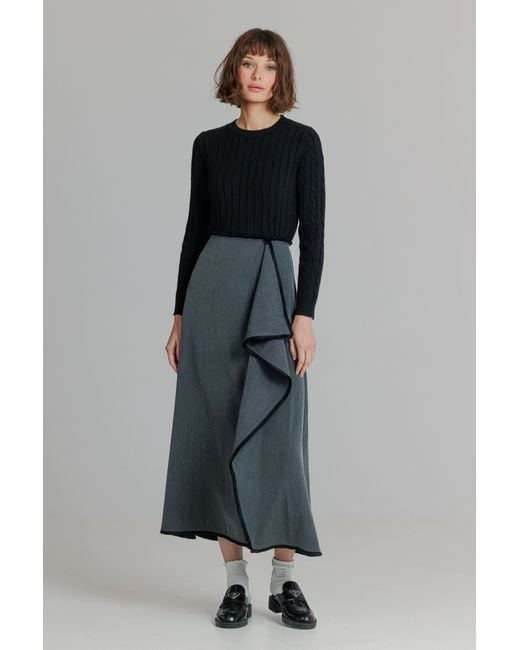 Lou&Up (Formerly Loup Clothing) Gray Herringbone Skirt
