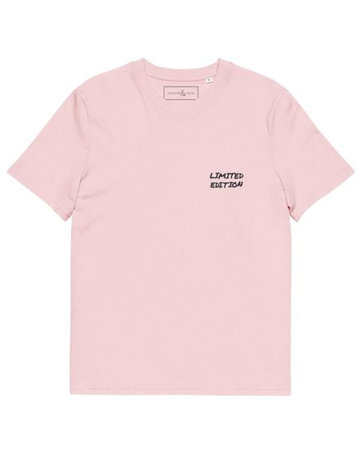 Anchor and Crew Pink Cotton Limited Edition Annotations Organic Cotton T-Shirt