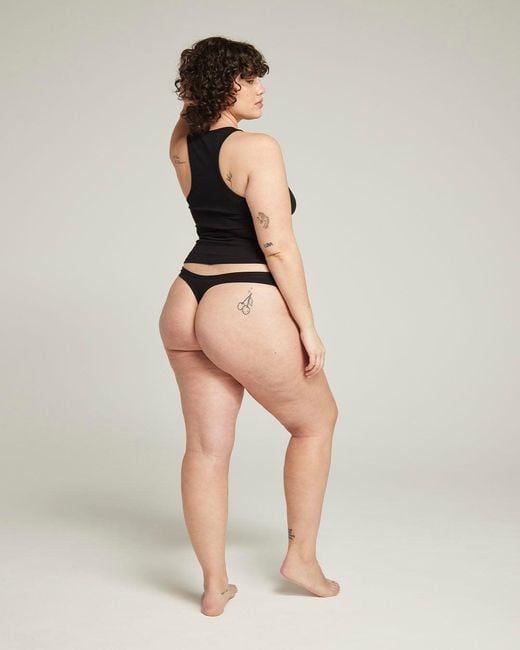 Nudea Black The Organic Cotton Dipped Thong 2 Pack