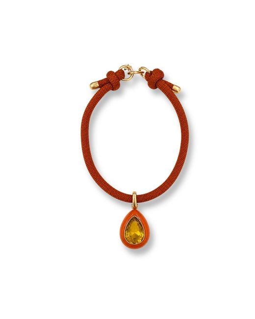 Michael Nash Jewelry Brown Lena Resin And Topaz Crystal Pear Drop Necklace