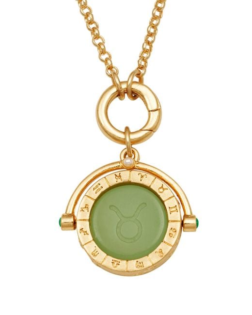 Fable England Metallic Taurus Zodiac Spinner Necklace