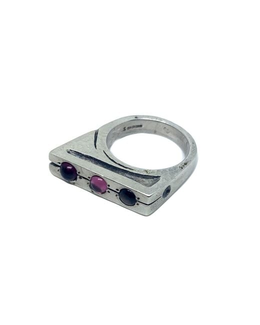 Tg-Jewellery by Tamara Gervasio Metallic Traffic Light Ring With Garnet, Tourmaline, Star Gemstones