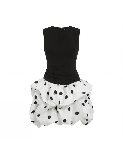 Mac Duggal Black Sleeveless Polka Dot Mini Dress With Bubble Hem