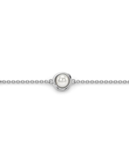 Unaloe Metallic Sterling Pearl Bracelet – Freshwater Pearl Chain Bracelet For