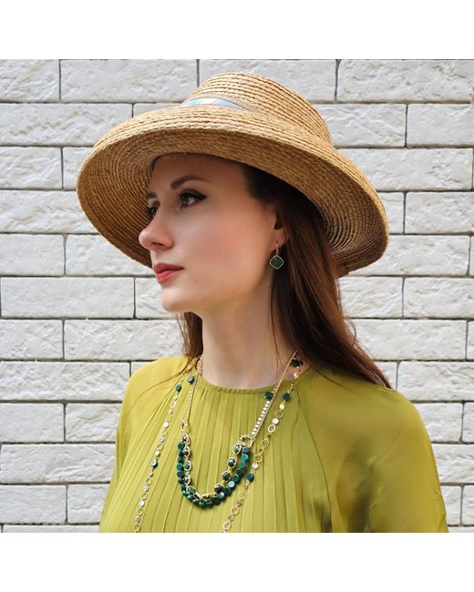 Farra Green Gemstone With Chain Versatile Necklace