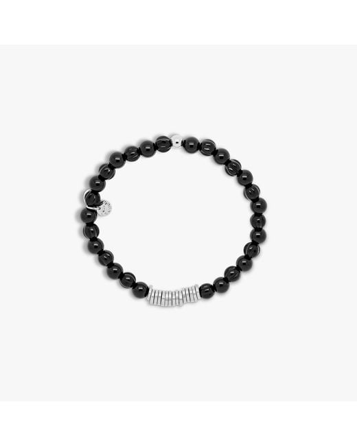 Tateossian Black Classic Discs Beaded Bracelet for men