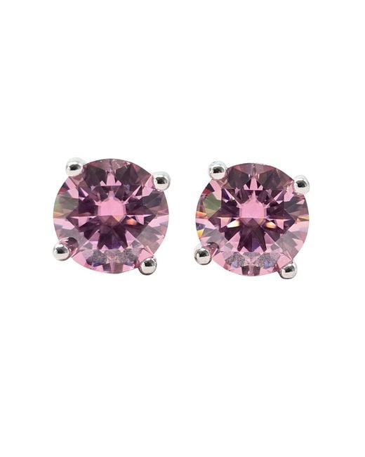 Harfi Purple Tourmaline Moissanite Crystal Sterling Earrings
