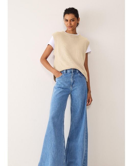 Loop Cashmere Natural Neutrals Ribbed Detail Lofty Cashmere Tank