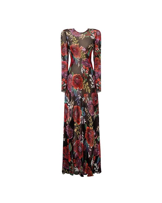 Sanctumum Red Mimosa Maxi Gown Dress