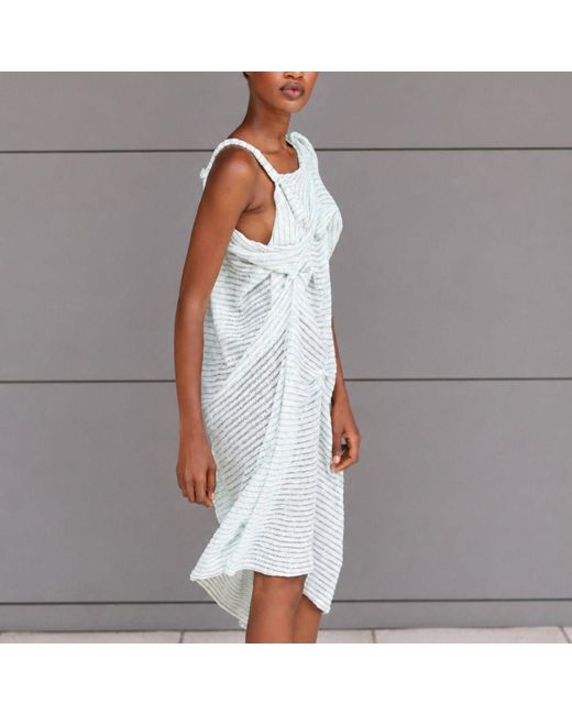 Miro Misljen White Seafoam Sculpture Midi Dress