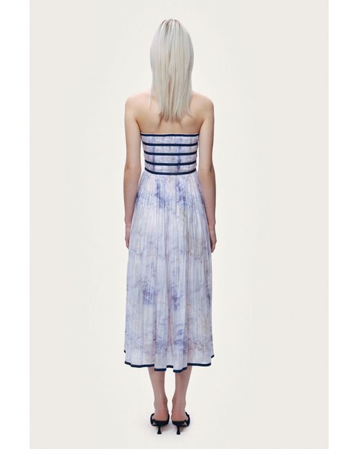 Nocturne White Bow Detail Strapless Midi Dress