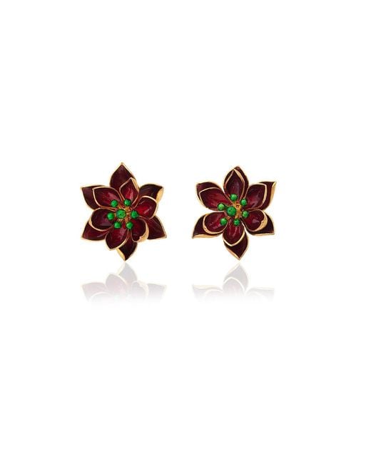 Milou Jewelry Brown Lotus Flower Earrings