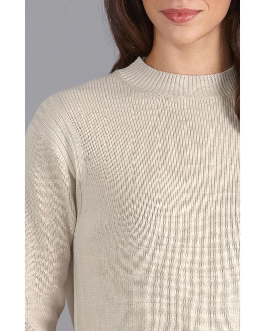 Paul James Knitwear Gray Neutrals Lightweight Cotton Camilla Fisherman Rib Jumper