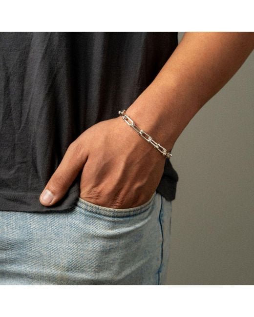Belinda Jewelz Metallic Beaded Paperclip Bracelet for men