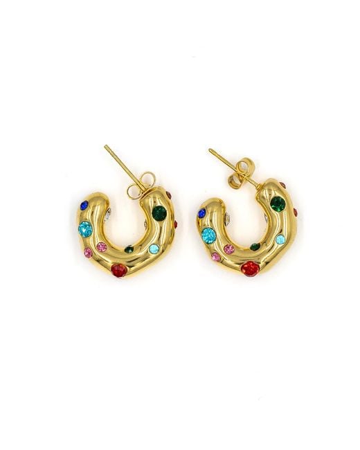 Superdivajewellery Metallic Pearl Gemstone Earrings