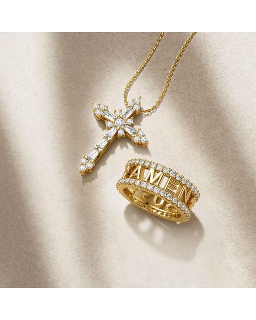 Vanimy Metallic Byzantine Faith Cross Pendant Necklace