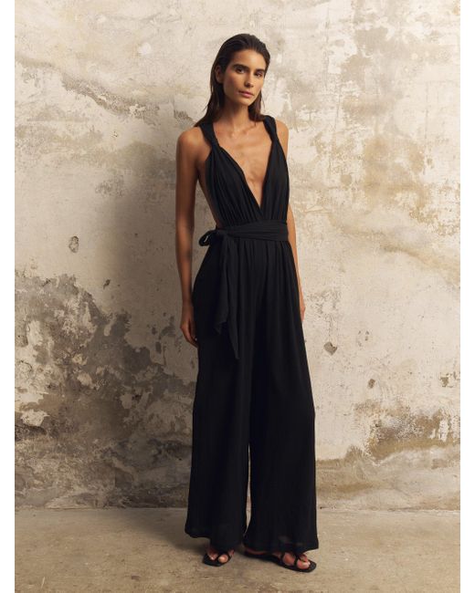 The Handloom Black Wrap Your Way Jumpsuit
