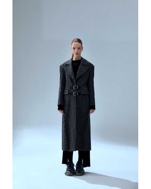 Pcfg Black Your Itch Cashmere Blend Long Overcoat