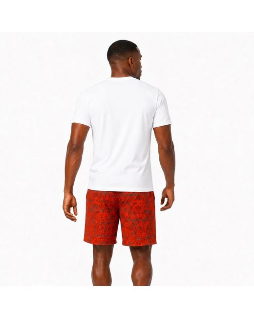Chuks Collins Orange Tasou Print Shorts for men