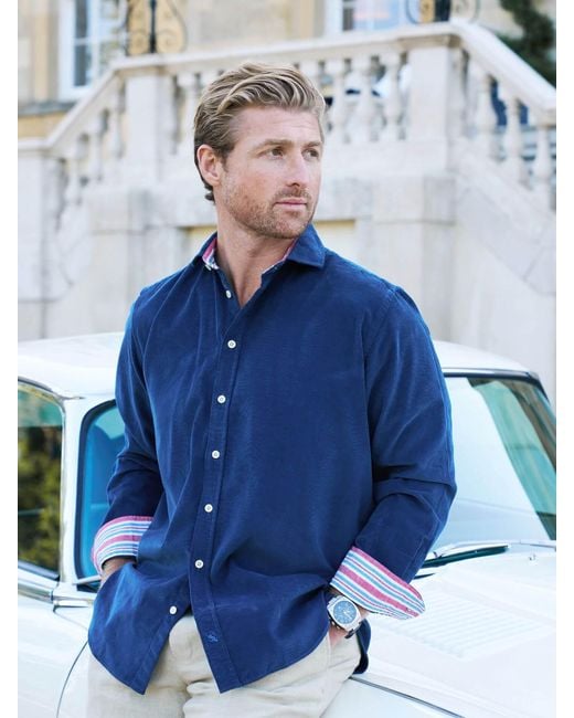 Koy Clothing Blue Dark Cord Shirt for men