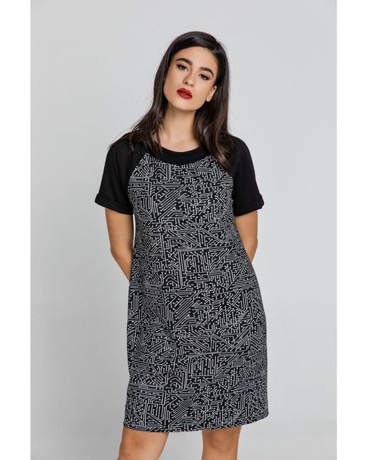 Conquista Black A Line Dress Fashion