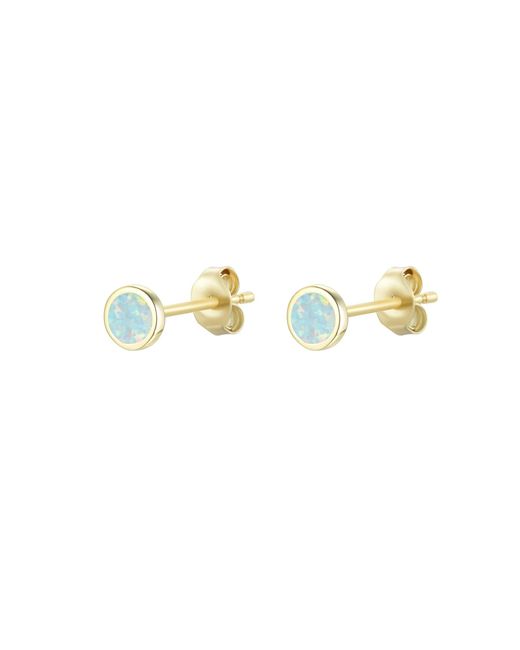 KAMARIA Blue Round Opal Stud Earrings