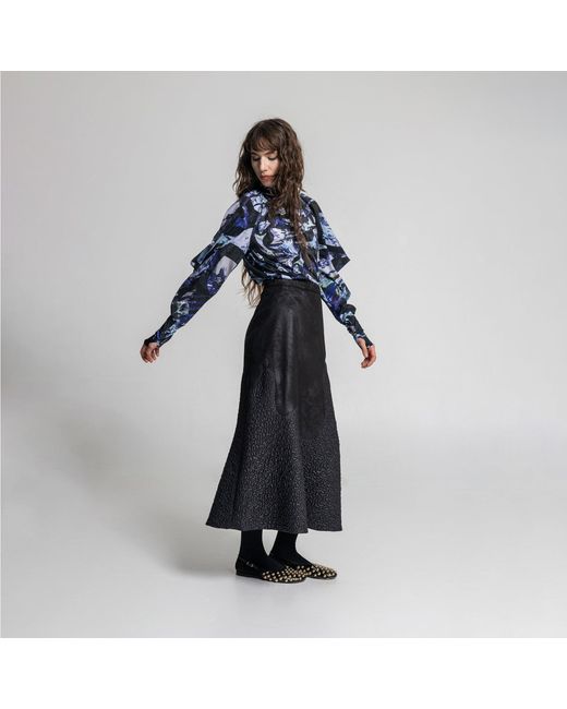 ARTISTA Blue Dark Crystal Printed Drape Top