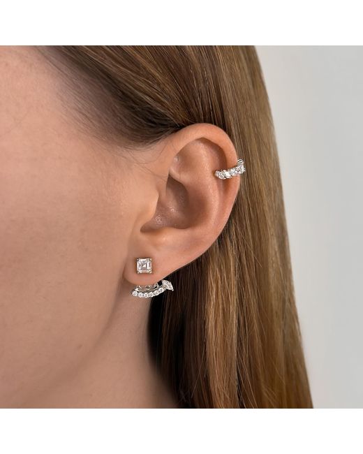 SALLY SKOUFIS White Revival Ear Jacket With Made Cz Diamond Stimulant
