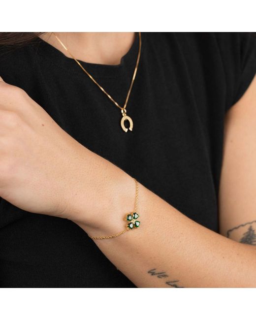 Belinda Jewelz Green Clover Bolo Bracelet